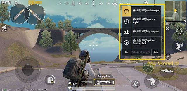 Quick Chat ke bahasa Jepang Male Version Pubg Mobile 0.12