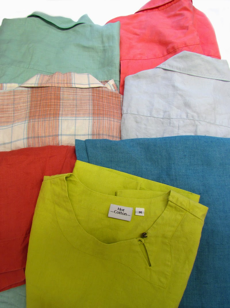 Thrift store finds:  linen shirts