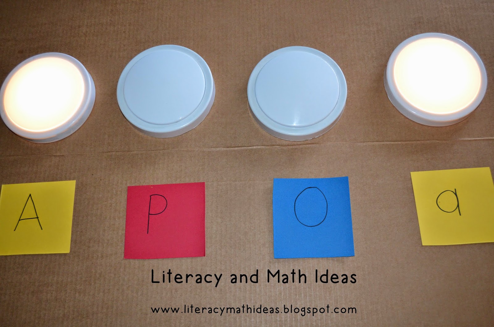 Literacy & Math Ideas Push Up Light Upper and Lower Case Letter