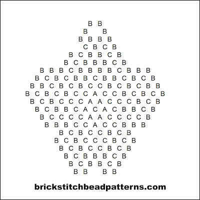 Click for a larger image of the Black Widow Spider Halloween bead pattern word chart.