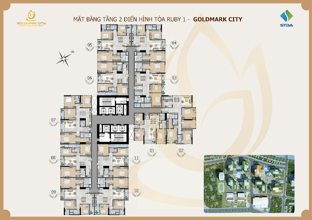 Sơ đồ mặt bằng Ruby 1 Goldmark City