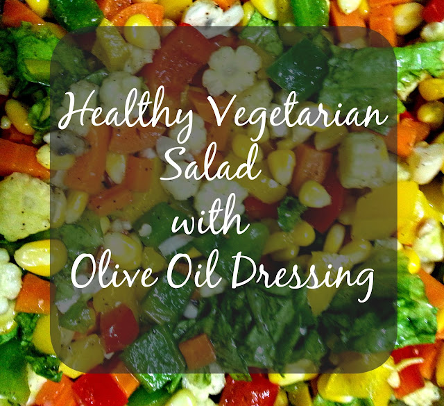 healthy vegetarian salad with olive oil dressing via theitgirl