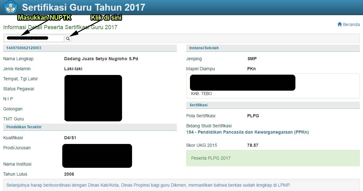 Cara Cek Data Calon Peserta Sertifikasi Guru Tahun 2017 Dadang Jsn