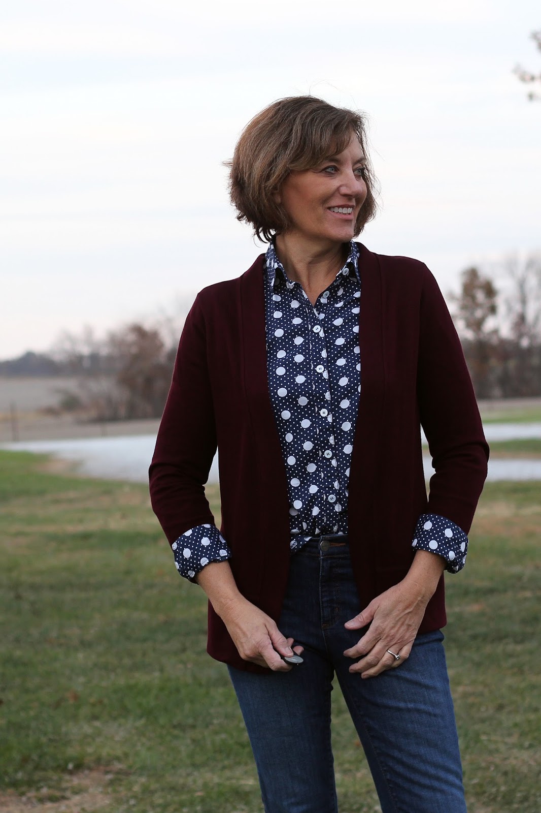 Girls in the Garden Blackwood Cardigan in Mood Fabrics' Pique Knit