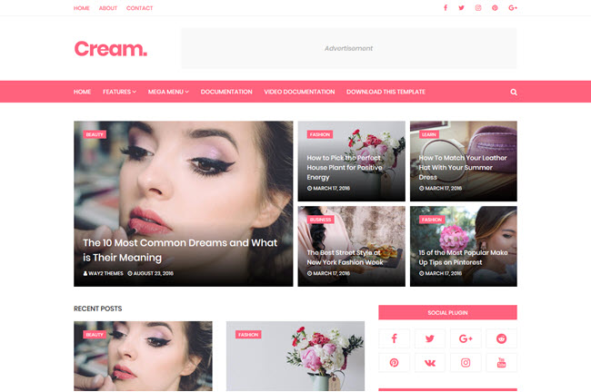 Cream Blogger Template Premium Free Download