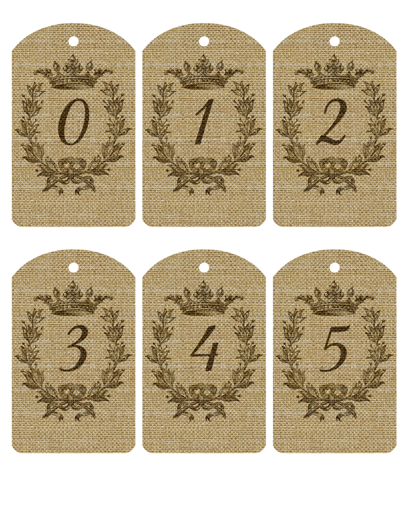Free Printable Burlap Number Tags 1 20 The Cottage Market