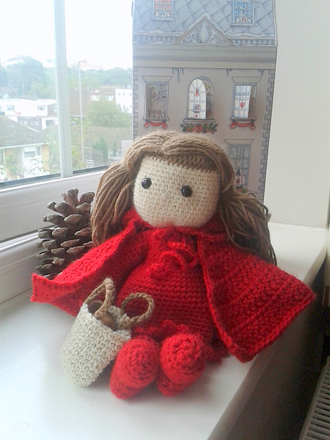 Crochet pattern amigurumi doll little red riding hood