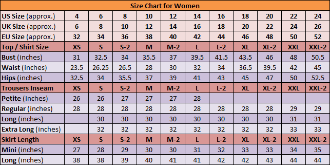 CHANILA: Size Chart:Do you know your body size?