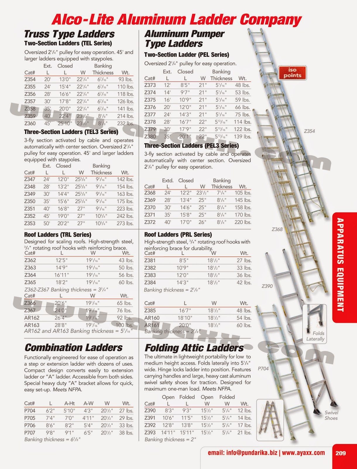 EQUIPMENT ALCOLITE ALUMINIUM LADDER COMPANY.