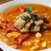 Sopa de pimientos morrones y azafrán, deliciosa