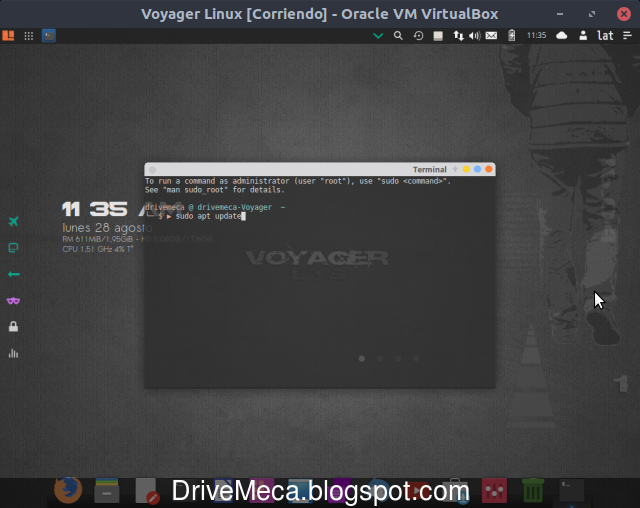 Abrimos una consola de texto y nos preparamos para actualizar Abrimos una consola de texto y nos preparamos para actualizar