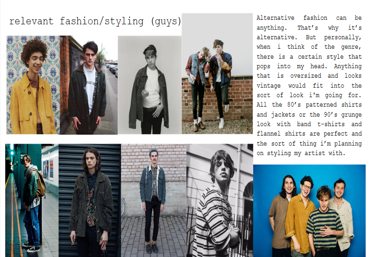 Rosie's Media Coursework fashion/styling associated with genre