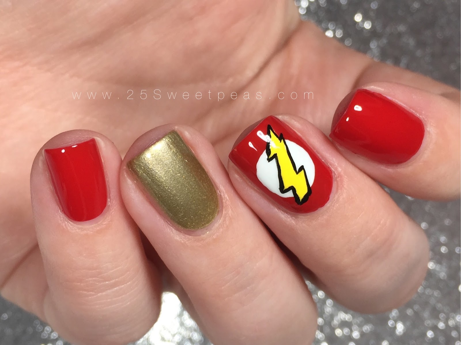 The Flash Inspired Nail Art Part One 25 Sweetpeas