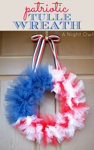 Patriotic Tulle Wreath at A Night Owl