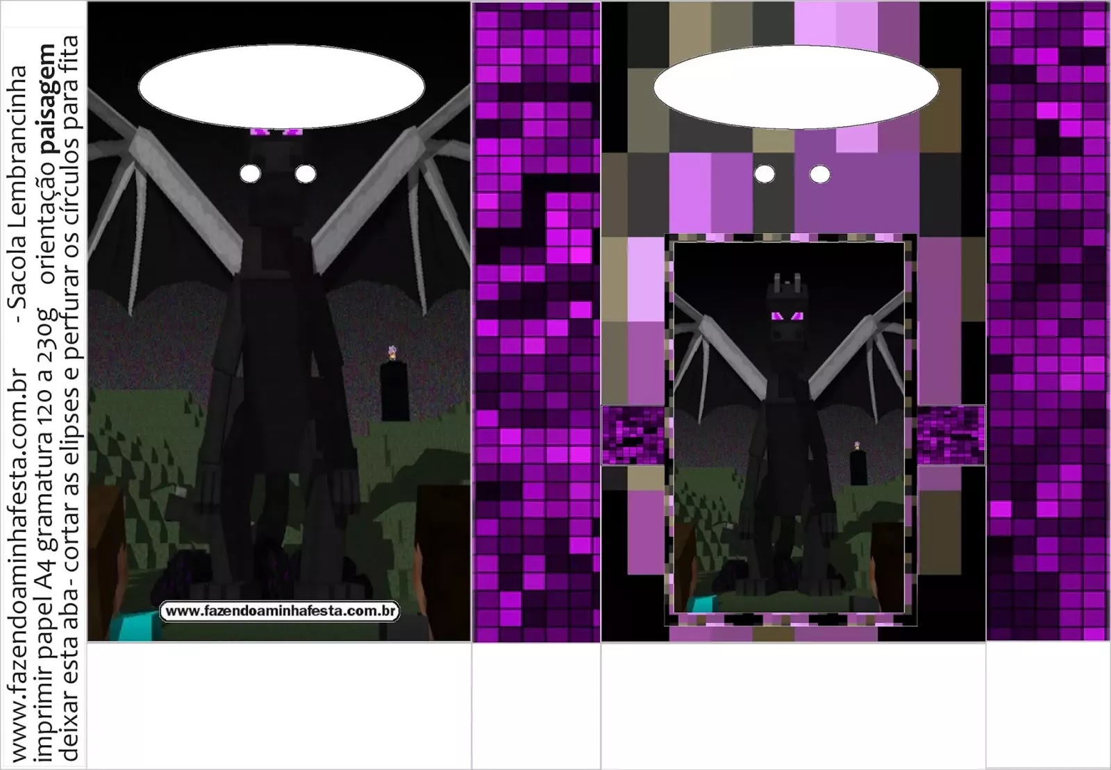 MInecraft Enderdragon Face - Printable for Download