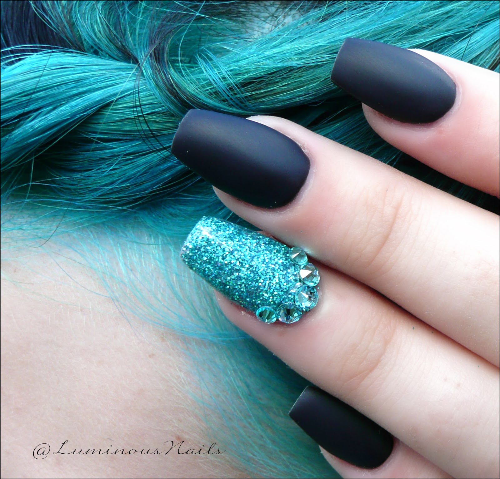 Luminous Nails 26 Beauty 2cgold Coast Qld Matte Black 26 Teal Nails Acrylic 26 Gel Nails Matte Black Nails Tea Turquoise Nails Luminous Nails Teal Nails