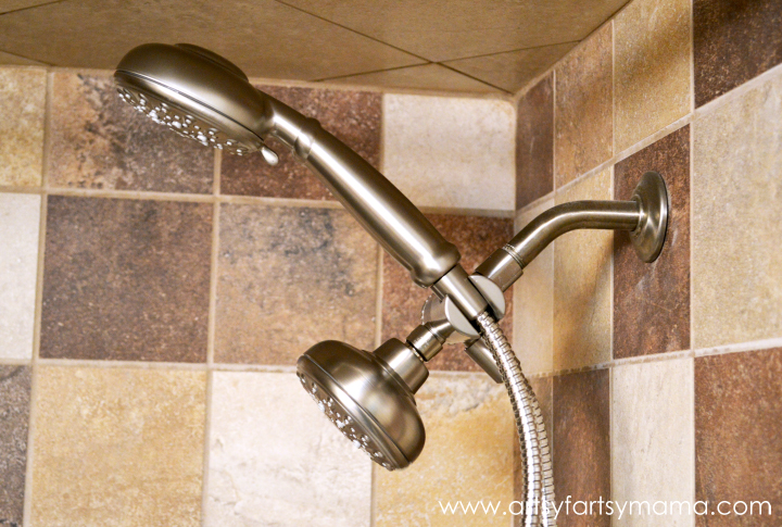 How to Replace a Shower Head at artsyfartsymama.com #DIY #bathroom #shower #Moen