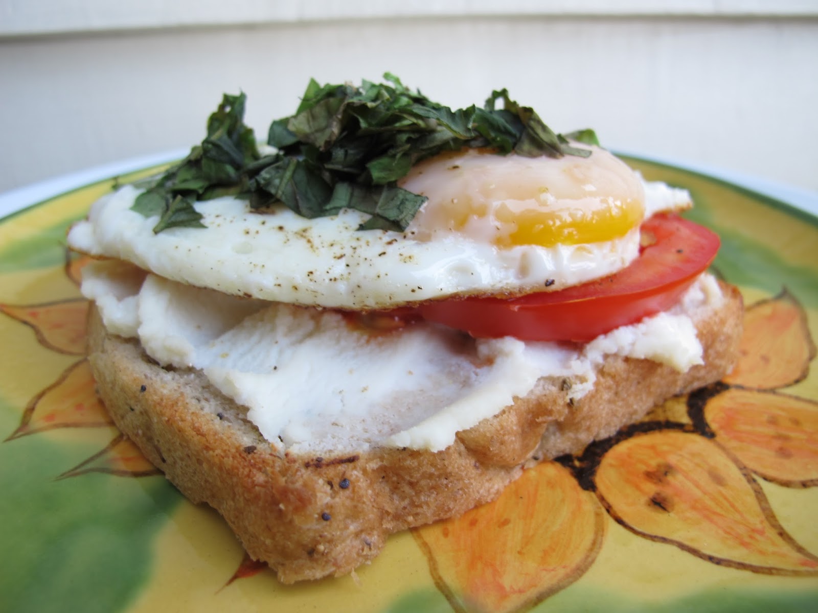 MORE TIME AT THE TABLE Ricotta Toast with Basil Egg for Breakfast