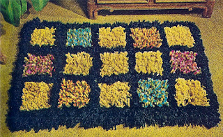 Crocheted Block Rug Pattern, Tufted