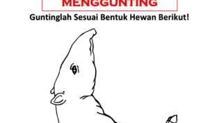 Belajar Menggunting Bentuk Hewan Tapir