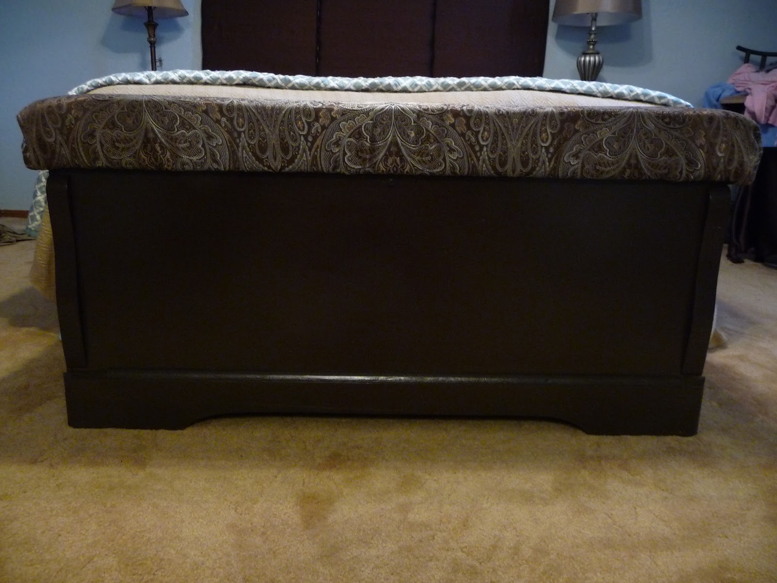 Adventures in Domesticity Cedar chest to cushioned storage bench