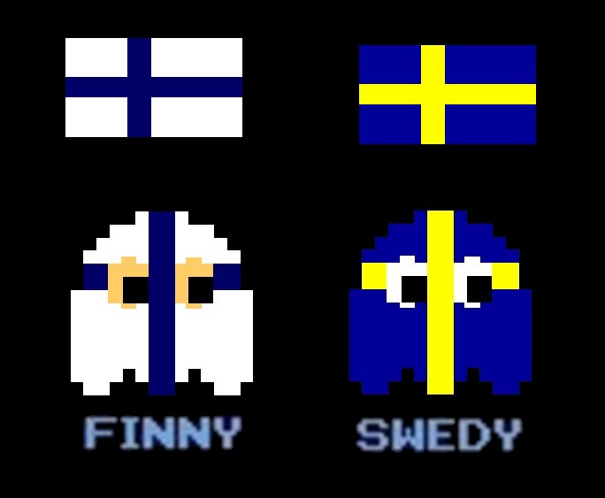 The Voice of Vexillology, Flags & Heraldry PacMan Ghosts Finny and