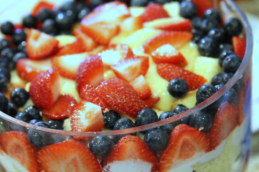 Easy Summer Dessert Fruit and cream and pound cake