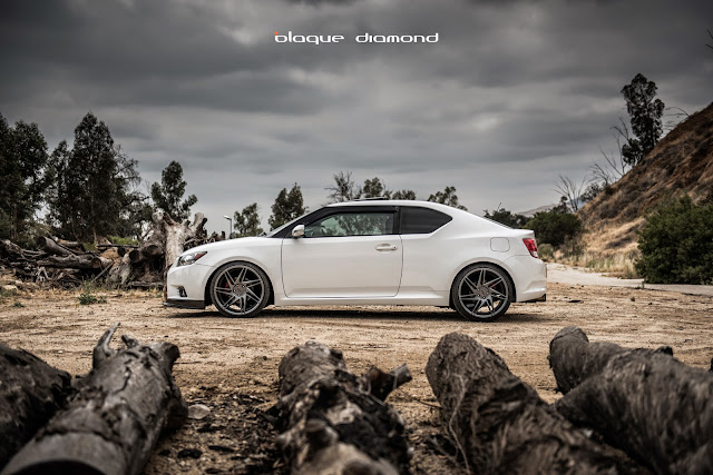 2011 Scion TC2 Fitted with 20 Inch BD-1’s in Full Matte Graphite - Blaque Diamond Wheels