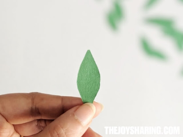 Cut out leaves to add to paper flower craft