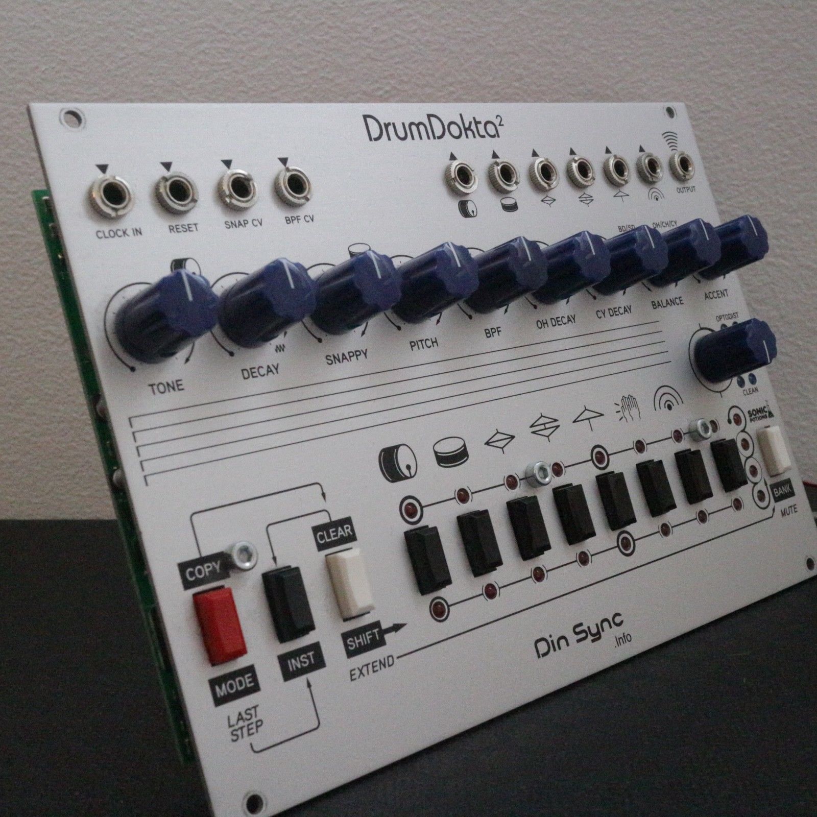MATRIXSYNTH Din Sync DrumDokta 2 Eurorack Drum Synth and Sequencer