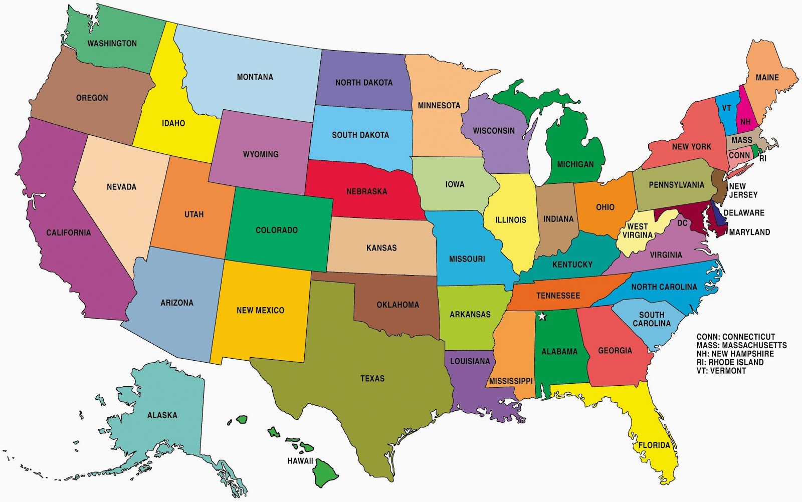 USA Map showing 50 states compressor