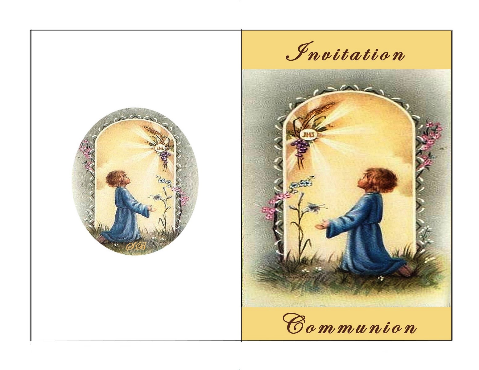 CARTEINVITATIONIMPRIMERGRATUIT Carte invitation Première Communion
