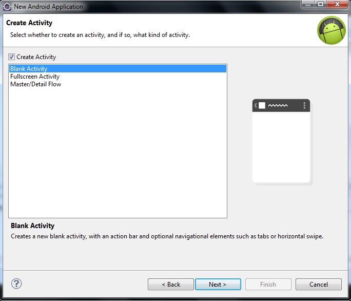 Creating New Android Application Project