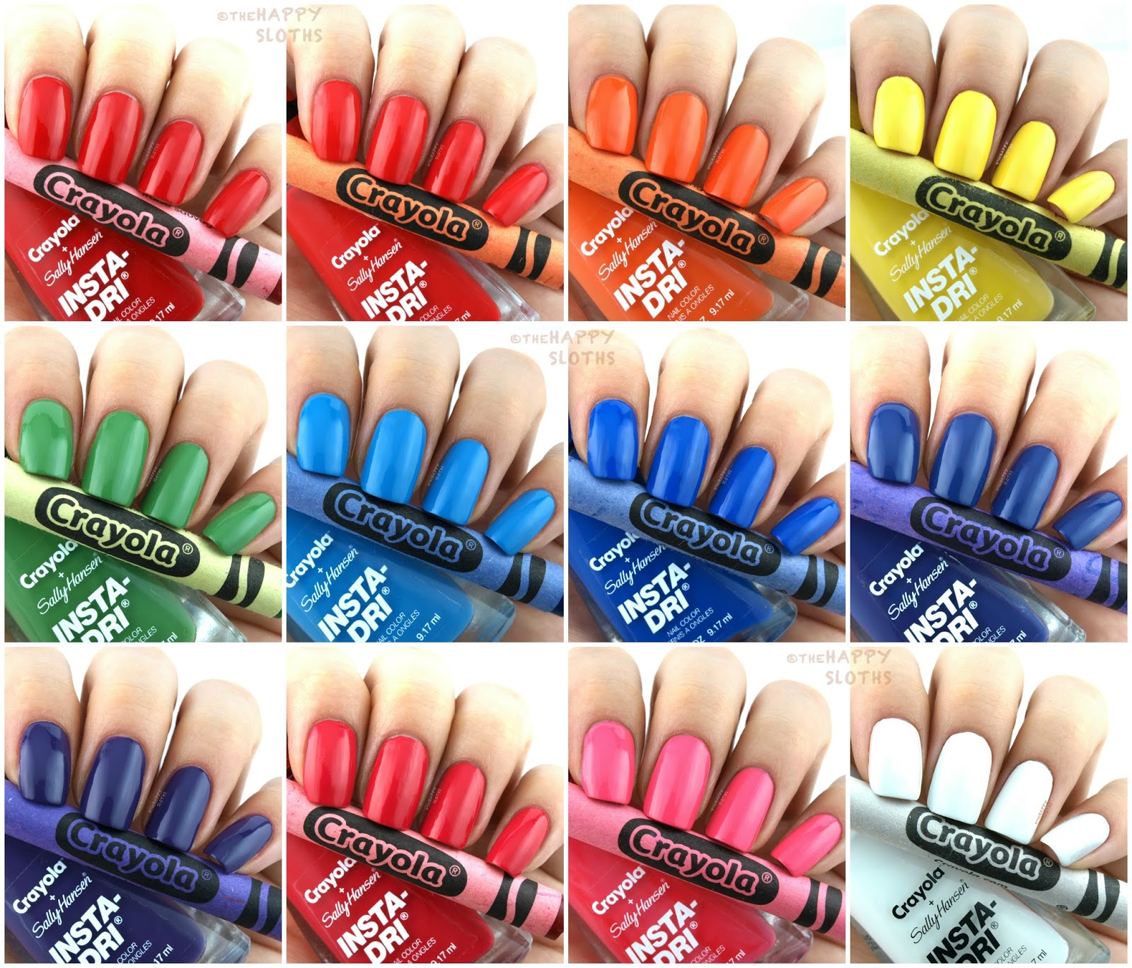 Sally Hansen + Crayola InstaDri Collection Review and Swatches The