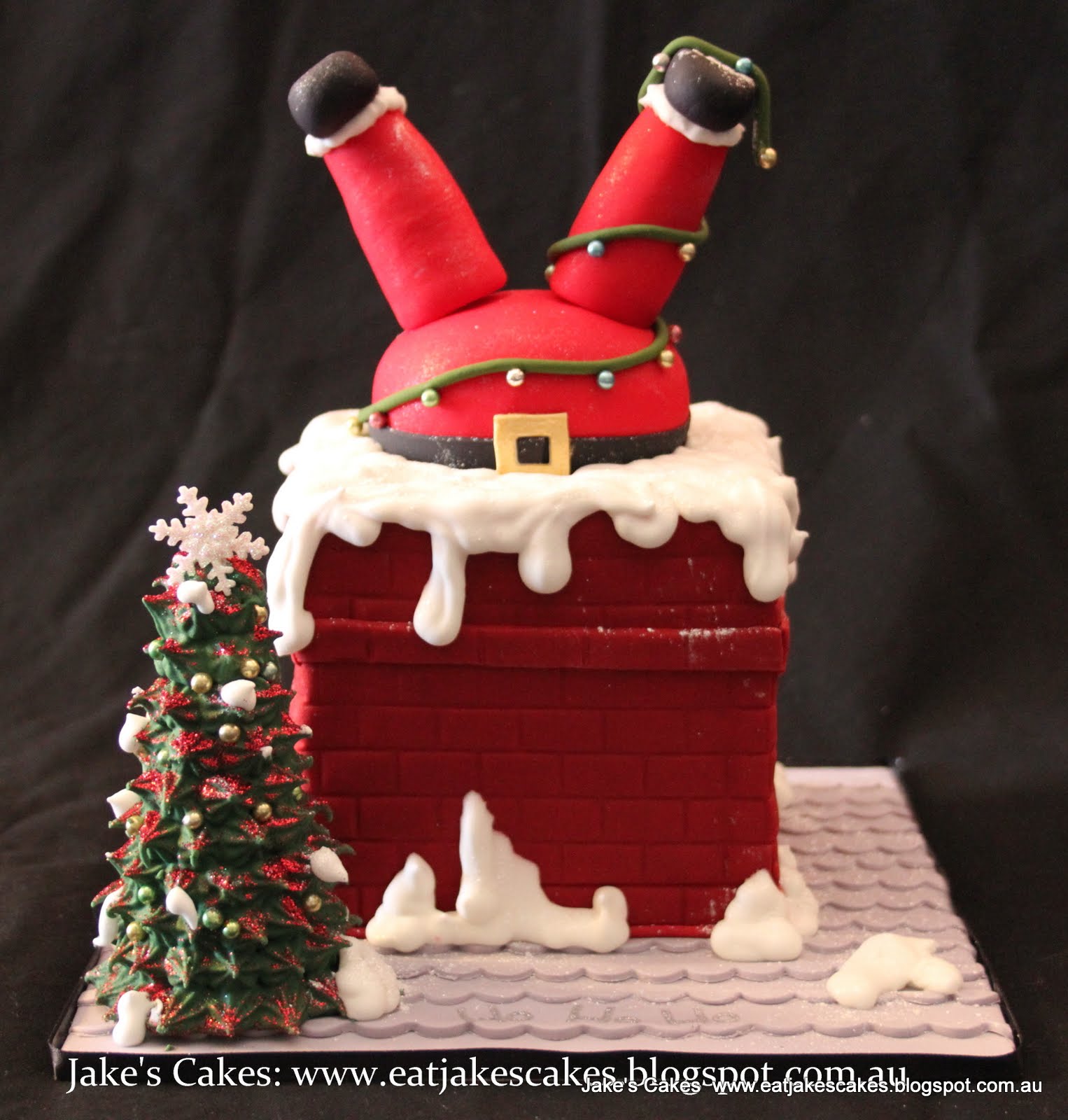 Jake's Cakes Santa stuck in the Chimney cake Jake's Cakes Santa stuck in the Chimney cake