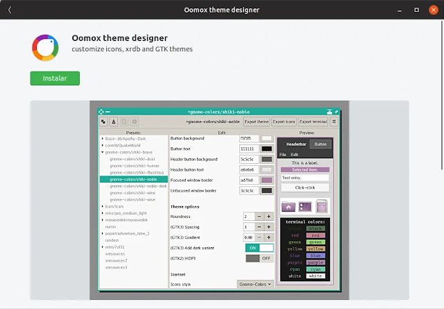 Oomox via flatpak oomox-flatpak-temas-gtk