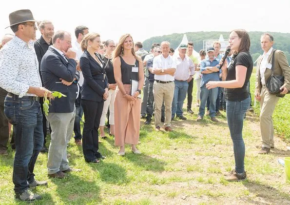 Hereditary Grand Duchess Stéphanie attended the presentation of   the LeguTec project and toured the agriculture area in Manternach, Luxembourg