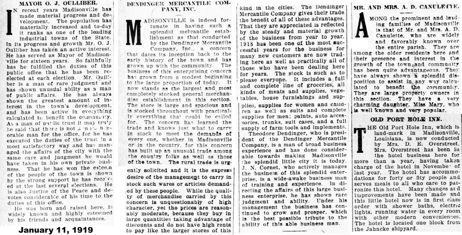 Tammany Family People & Places In Madisonville 1919