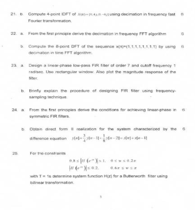 EC2302 Digital Signal Processing May June 2010 Past Exam Paper