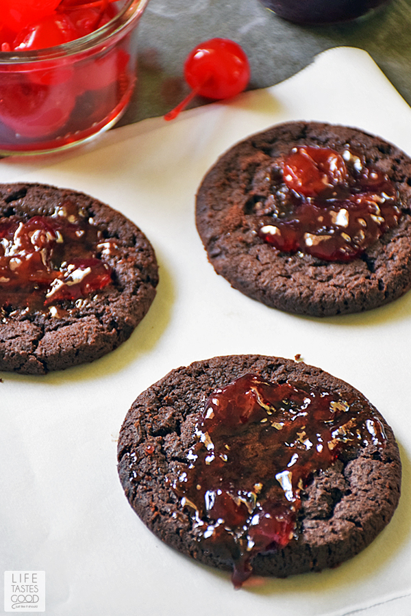 Spread on the cherry preserves first to make Black Forest Cookies