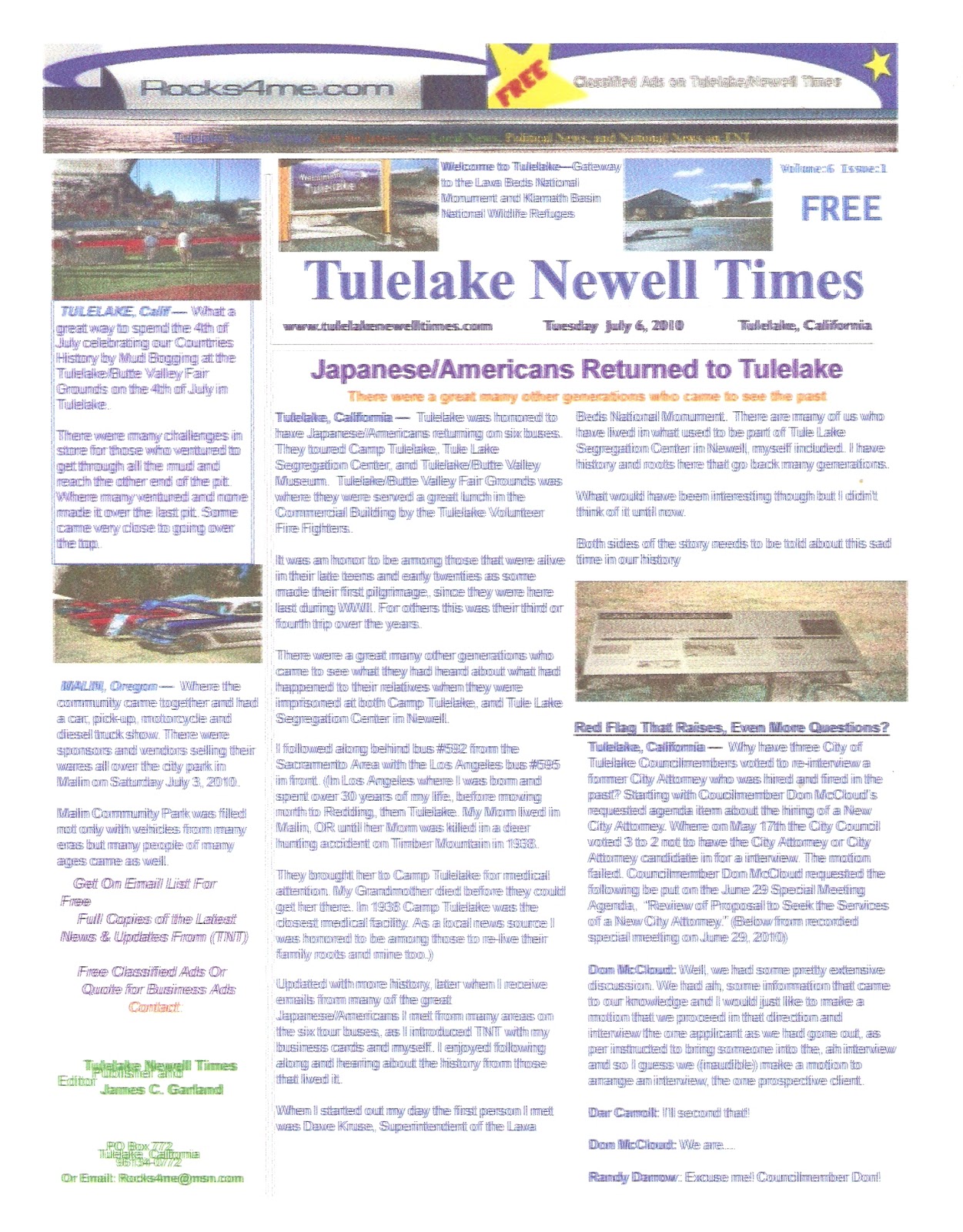 Out And About with Jim Garland of Tulelake NewsHome is where you live