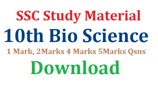 SSC/10th Bio Science Study Material for Public Examinations March 2017 Download | 1oth class Study Material for Public Examinations in AP and Telangana | Eminent and useful study material download to score good Marks | SSC Study material English Medium Download | useful Study Material for Andhra Pradesh and Telangana 10th SSC Public Examinations Download | ssc-10th-bio-science-study-material-for-ap-telangana-public-examinations-download