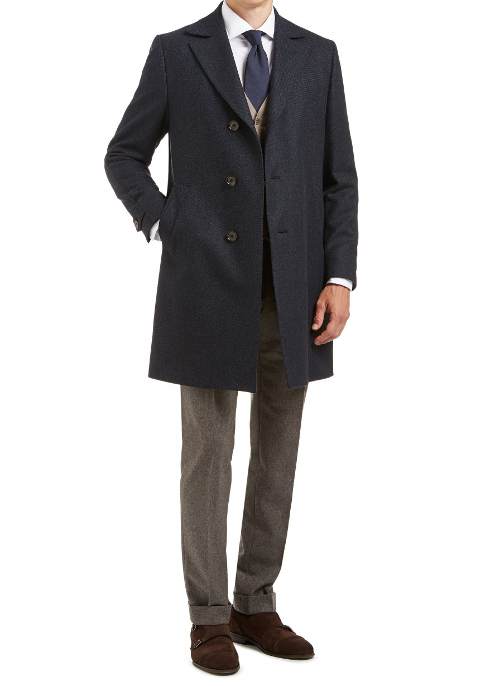 Crombie Single-Breasted Wrap Front Coat