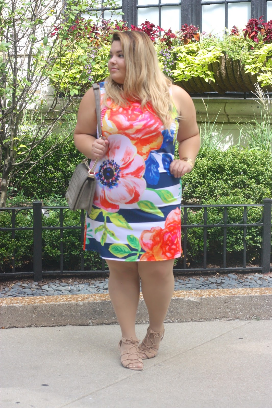 pineapple clothing, blogger collaboration, floral dress, plus size clothing, plus size fashion blogger, natalie craig, chicago, natalie in the city, mommy and me clothing, shift dress, fatshion