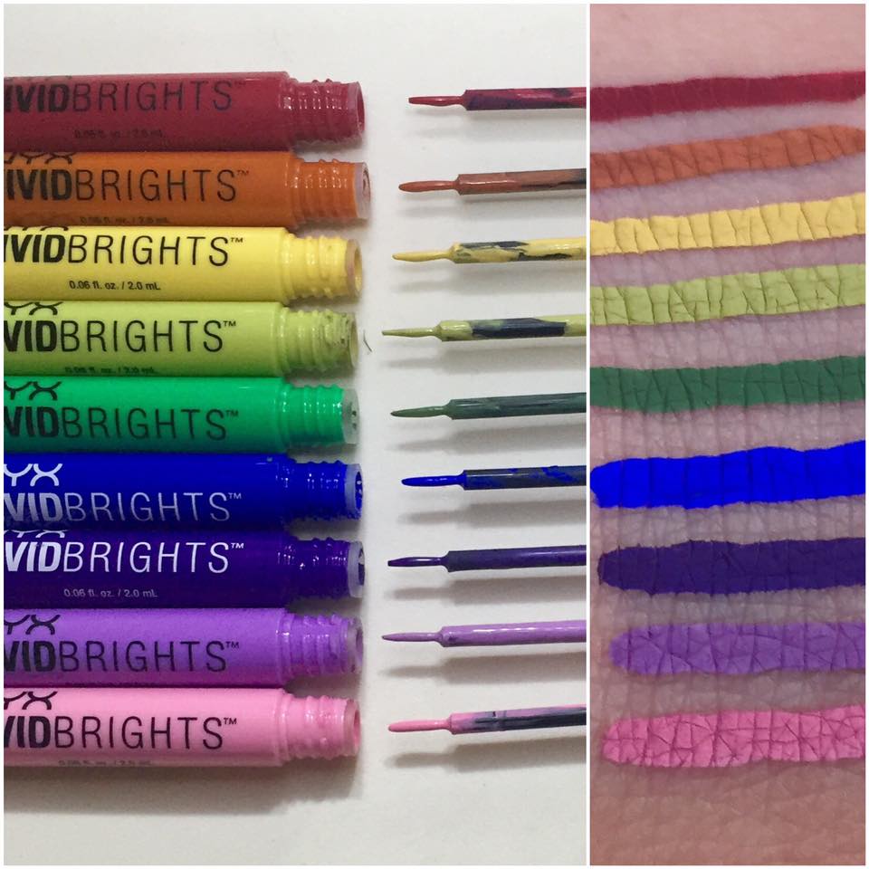 shadowbeautyxx REVIEW NYX Vivid Brights Liquid Liners