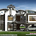 Mixed roof 5 bedroom 3718 square feet house plan