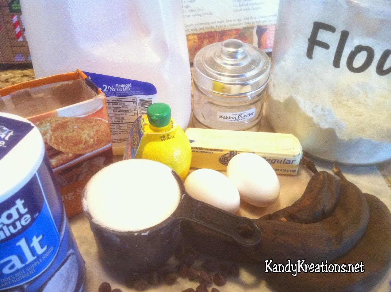 Chocolate Chip Banana Bread Muffin ingredients