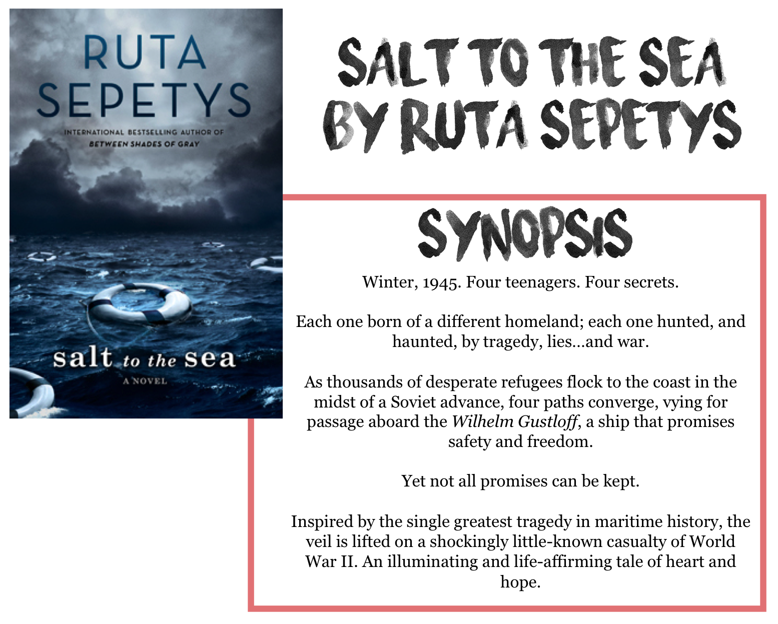 Ryley Reads MONDAY REVIEWS ON A FRIDAY! SALT TO THE SEA BY RUTA