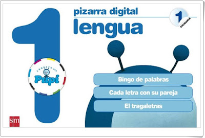 Pizarra Digital "Conecta con Pupi" S.M. (1º Primaria Lengua)