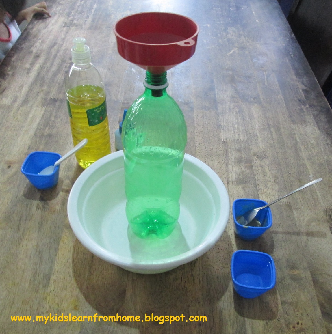 My Kids Learn from Home Elephant Toothpaste Experiment